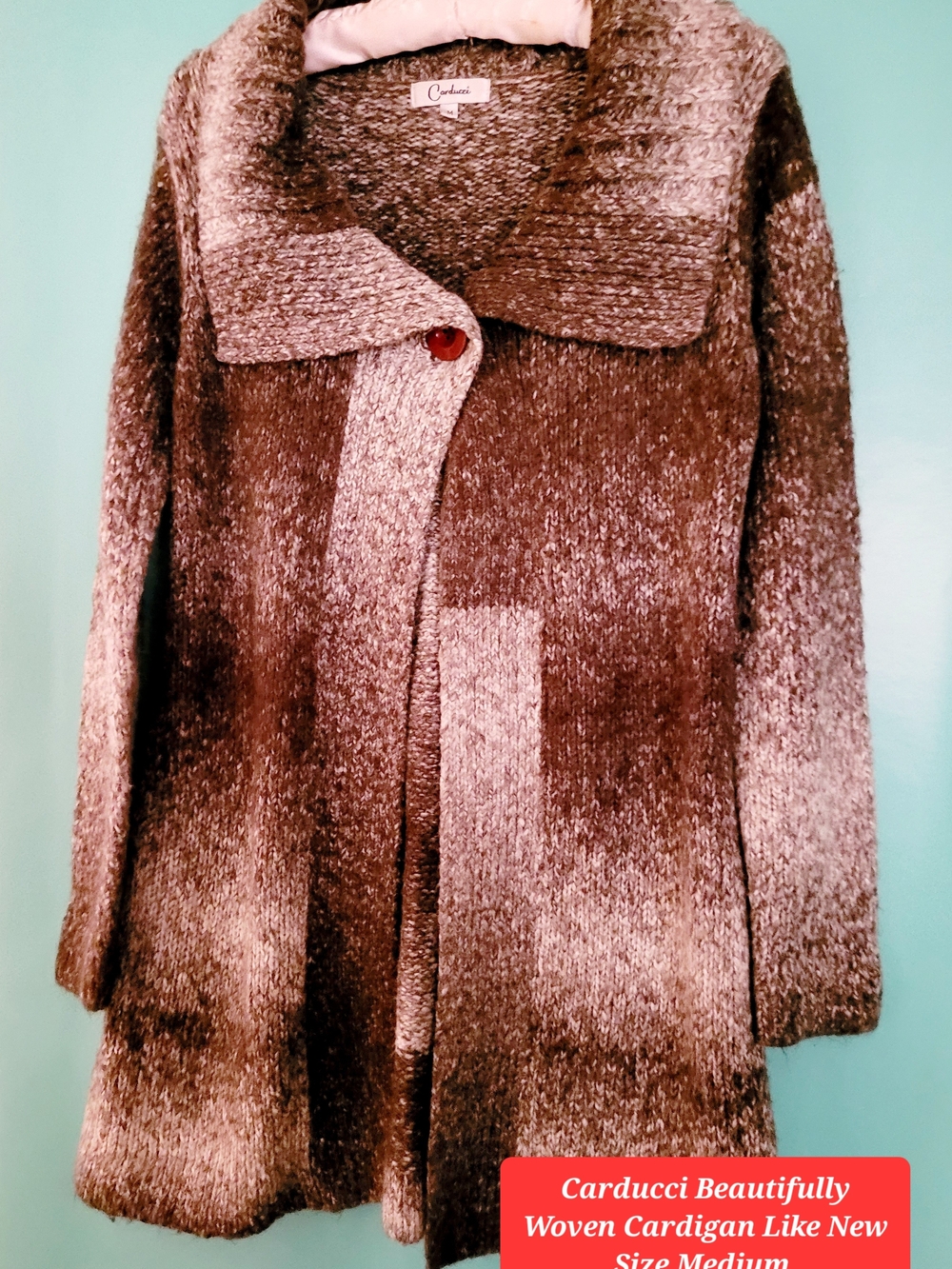 Women's Brown Ombre Knit Coatigan - Size Medium